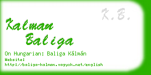 kalman baliga business card