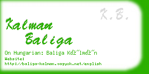 kalman baliga business card